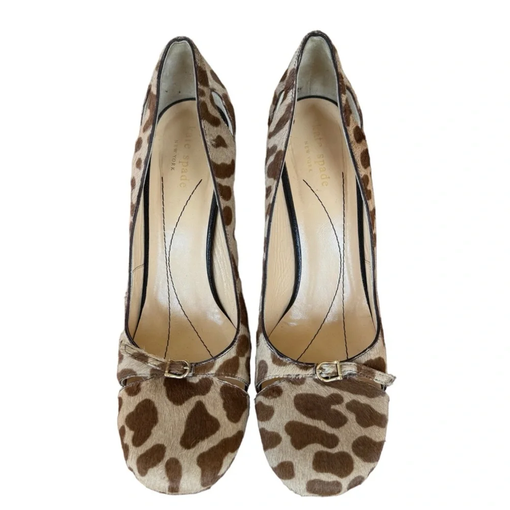 Kate Spade New York Sam Leather Linx Hair Leopard Print Womens Heels Pumps Sz 9B